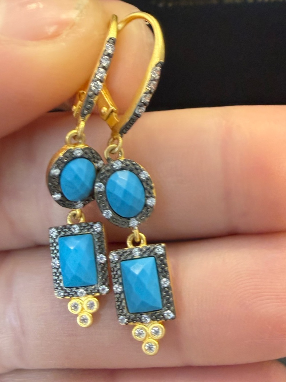 NEW FR SIGNATURE IMPERIAL MIXED SHAPE DROP EARRINGS